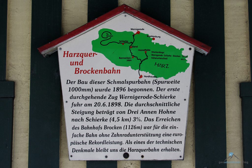 Harzquer- und Brockenbahn Infotafel